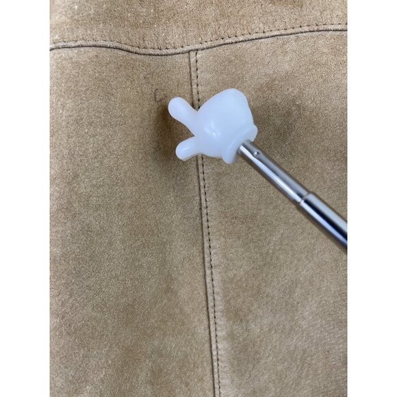 Eddie Bauer Womens Size MED Beige Tan Suede Leather Faux Fur Lined Coat Jacket - Picture 11 of 15